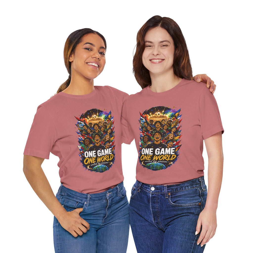 Soccer Graphic Tee - "One Game One World" Graphic T-Shirt