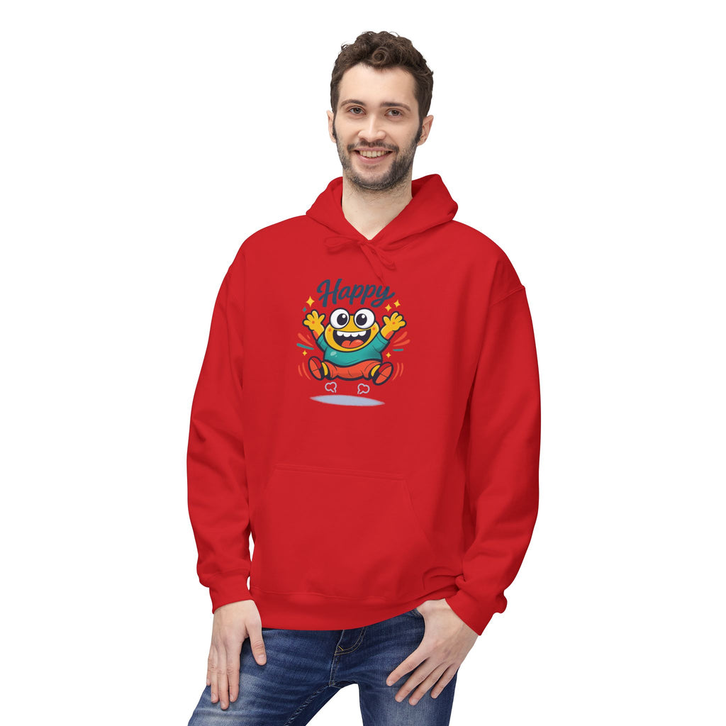 Happy Blob Graphic Hoodie – Cute Cartoon 'Happy' Pullover
