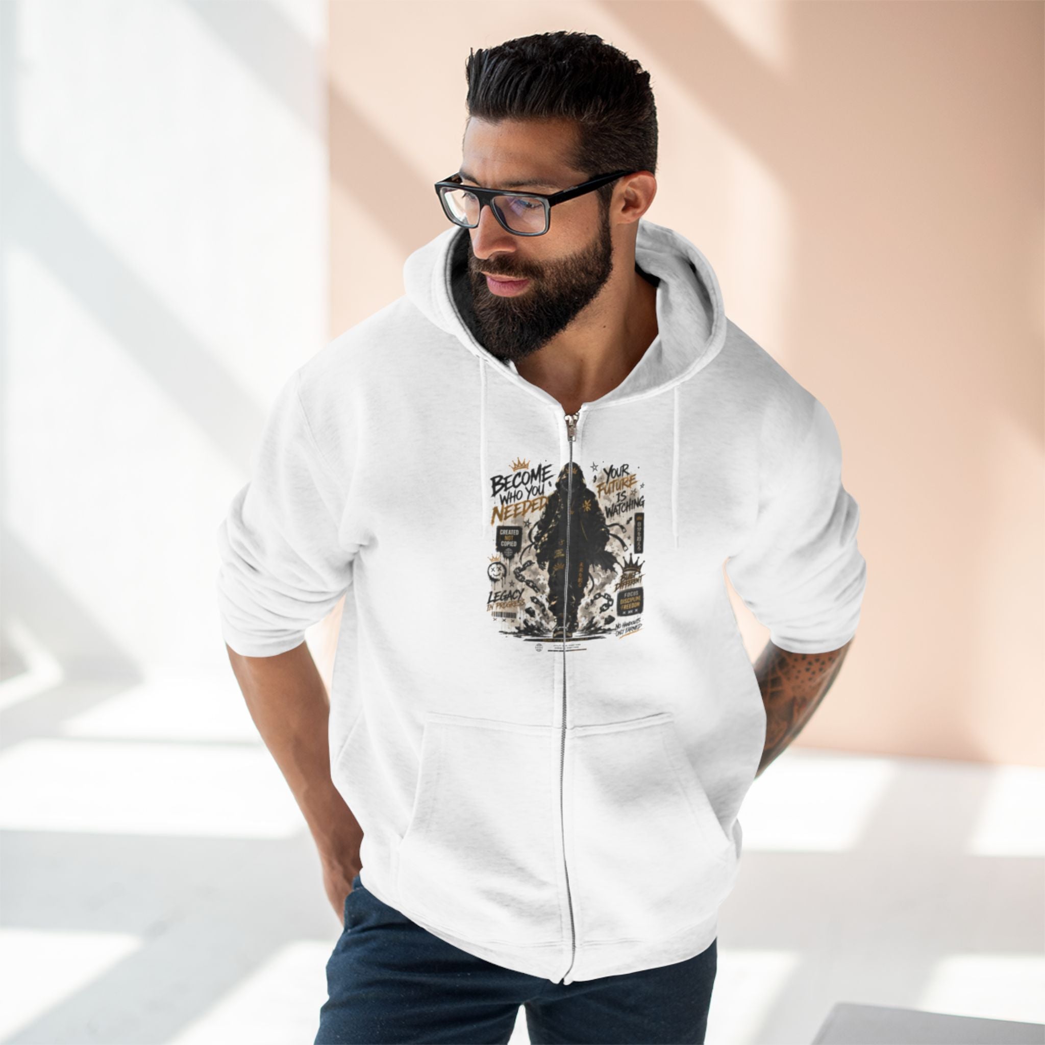 Bigfoot Forest Zip Hoodie — Sasquatch Graphic Full-Zip Hoodie