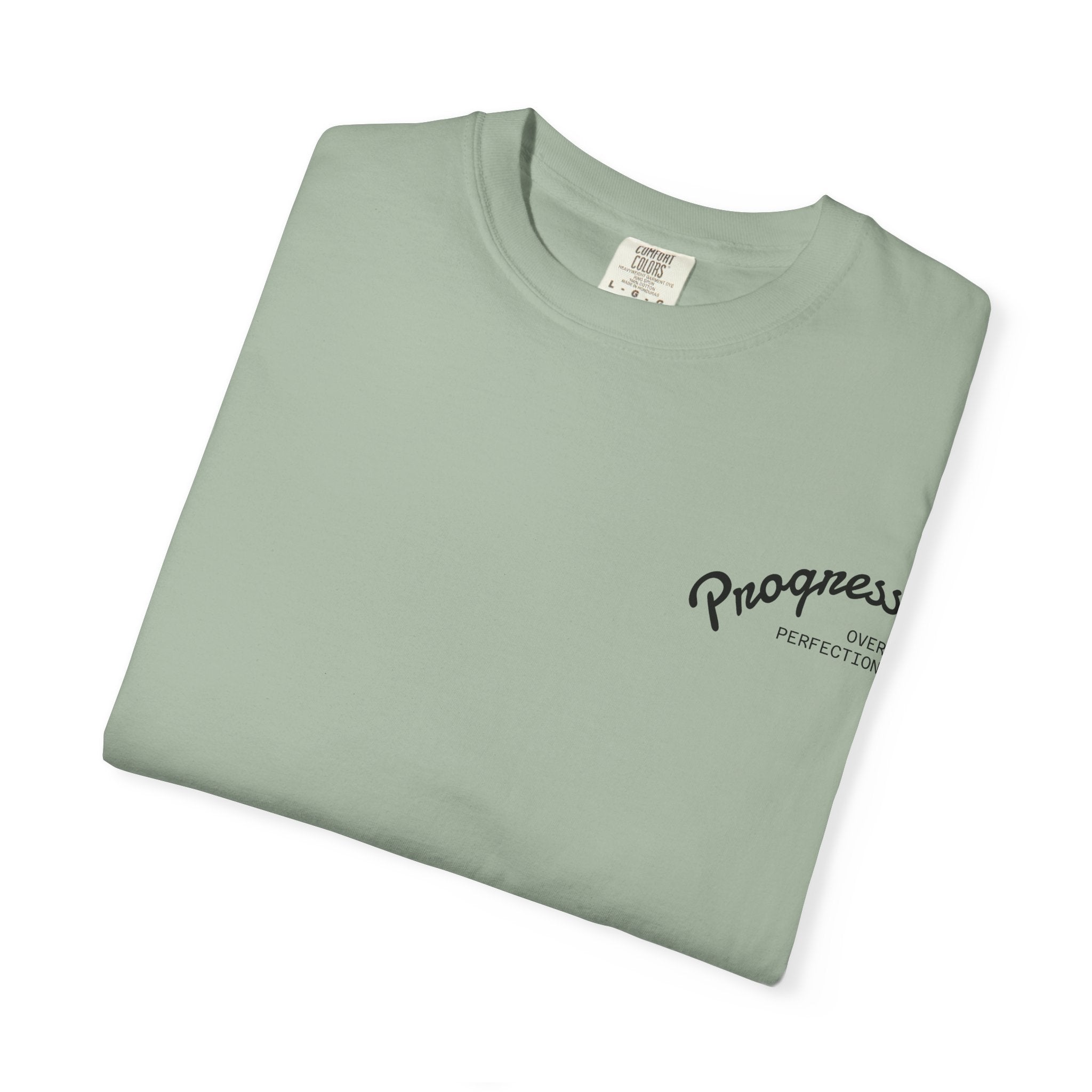 Progress Script Pocket Tee — Garment-Dyed White T-Shirt