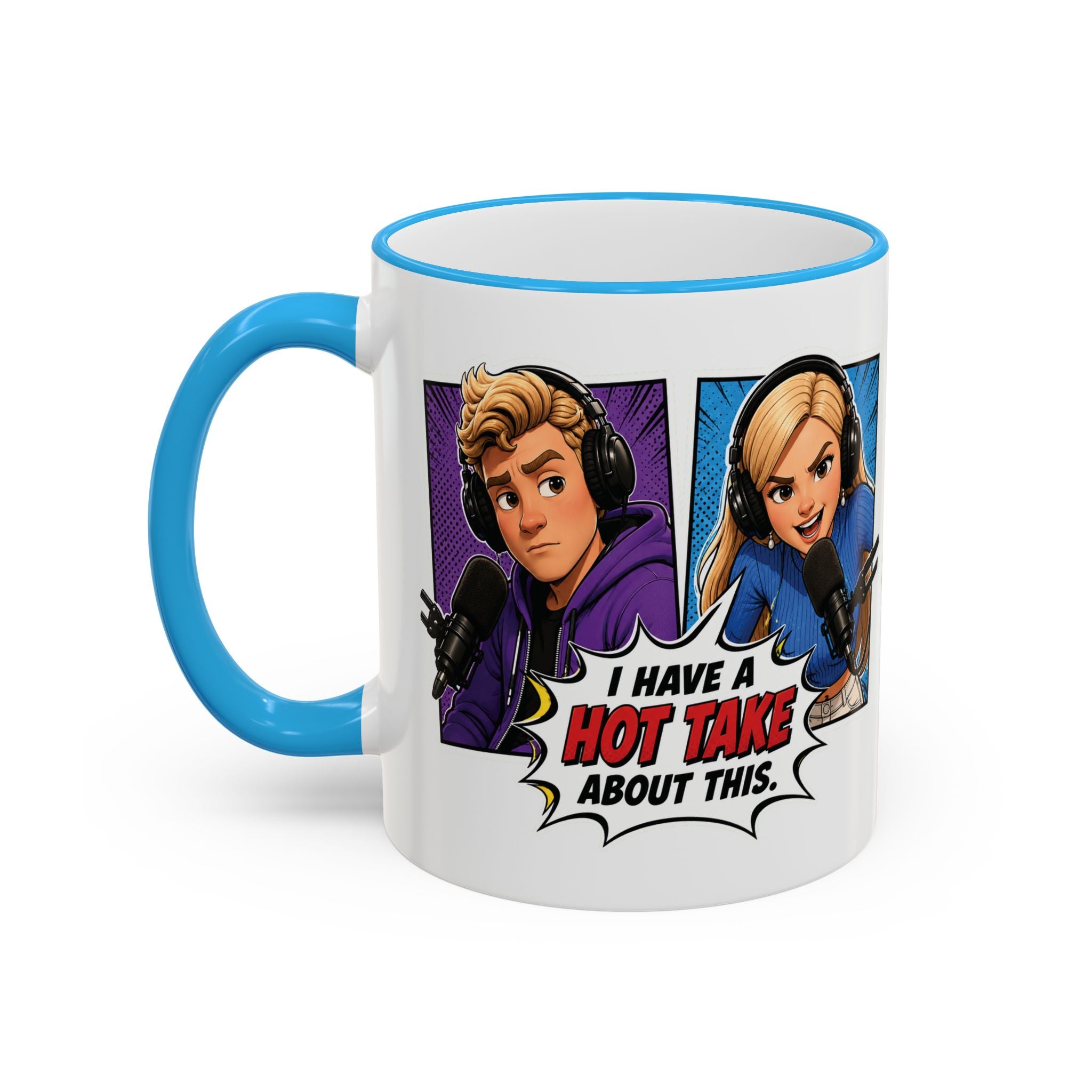 Jake And Emma Hot Take Accent Rim Mug – I Have A Hot Take About This Comic Coffee Cup (11oz/15oz)