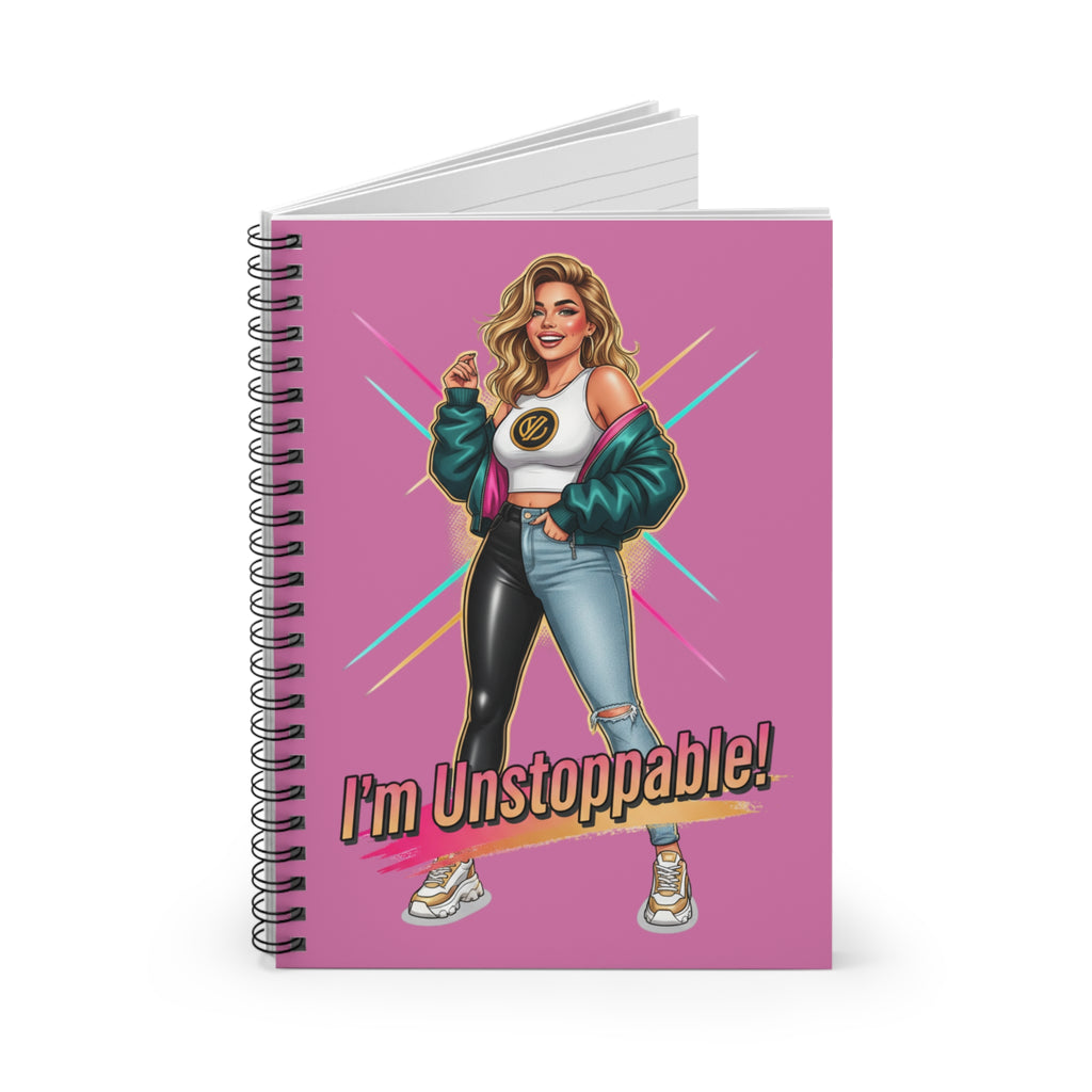 I'm Unstoppable! Spiral Notebook — Motivational Pink Journal for Women