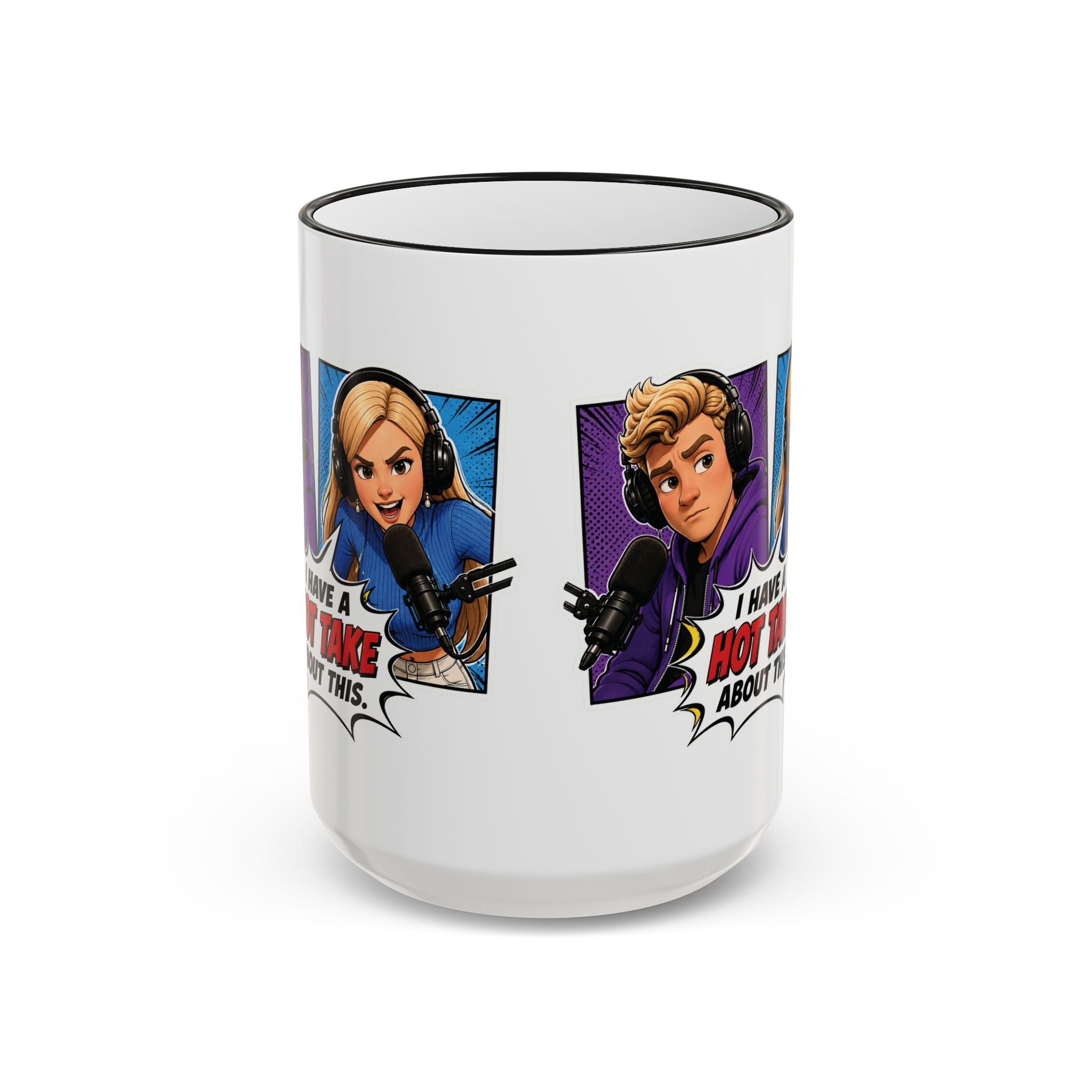 Jake And Emma Hot Take Accent Rim Mug – I Have A Hot Take About This Comic Coffee Cup (11oz/15oz)