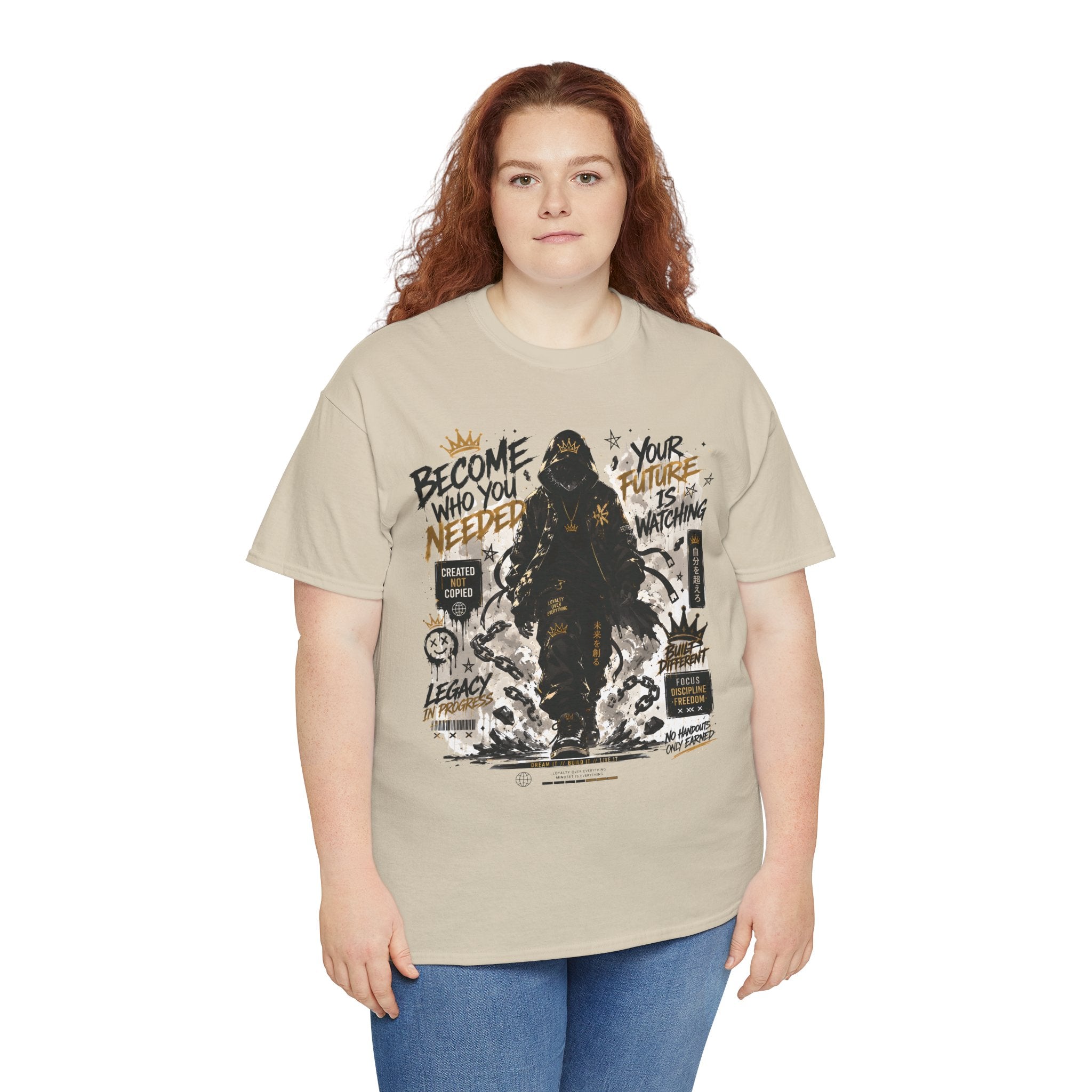 Motivational Soldier Graphic Tee – "Become Who You Need" Inspirational Military Design