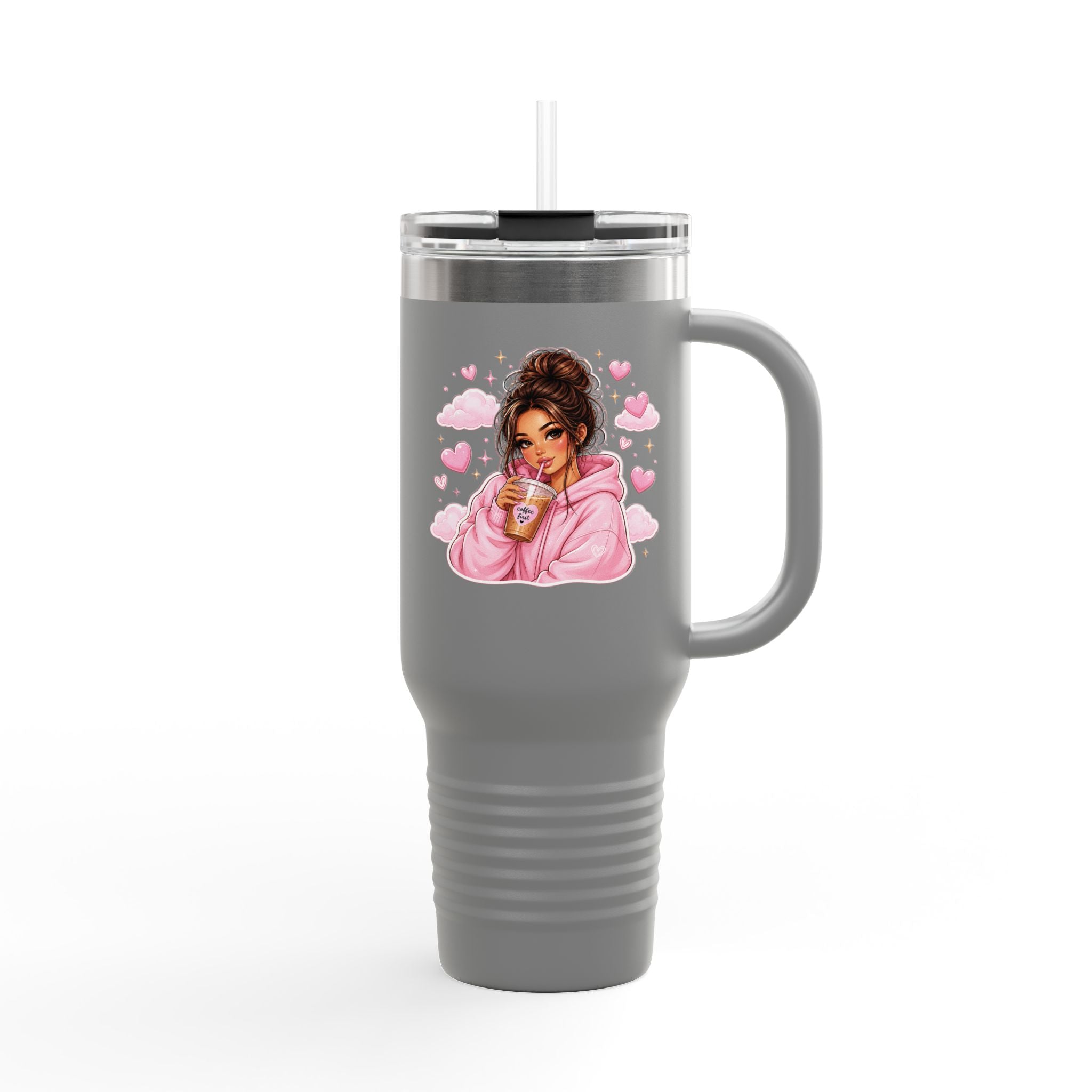 Cozy Pink Hoodie Girl 40oz Insulated Travel Mug