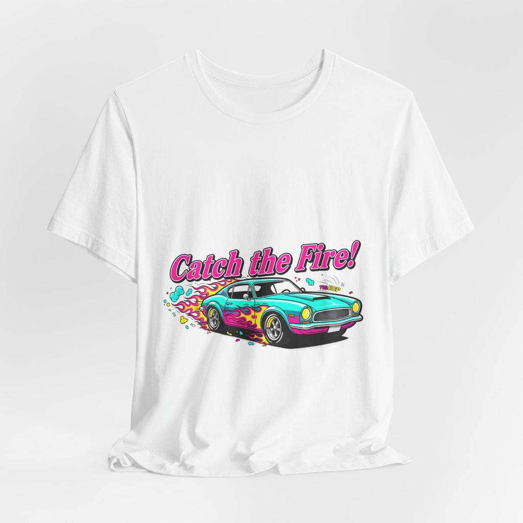 Retro Cartoon Dragster Tee | Vintage Car Illustration, Racing Flame Shirt