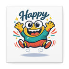Happy Blob Cartoon Canvas | Bold Cartoon, Thick Outline, Kawaii Minimal