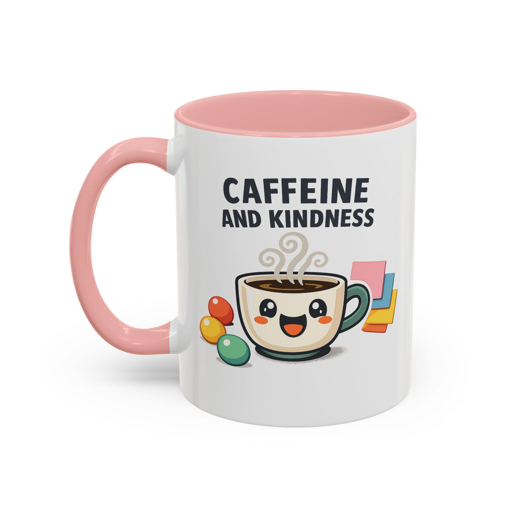 Caffeine and Kindness Coffee Mug – Ceramic Accent Mug (11oz / 15oz)