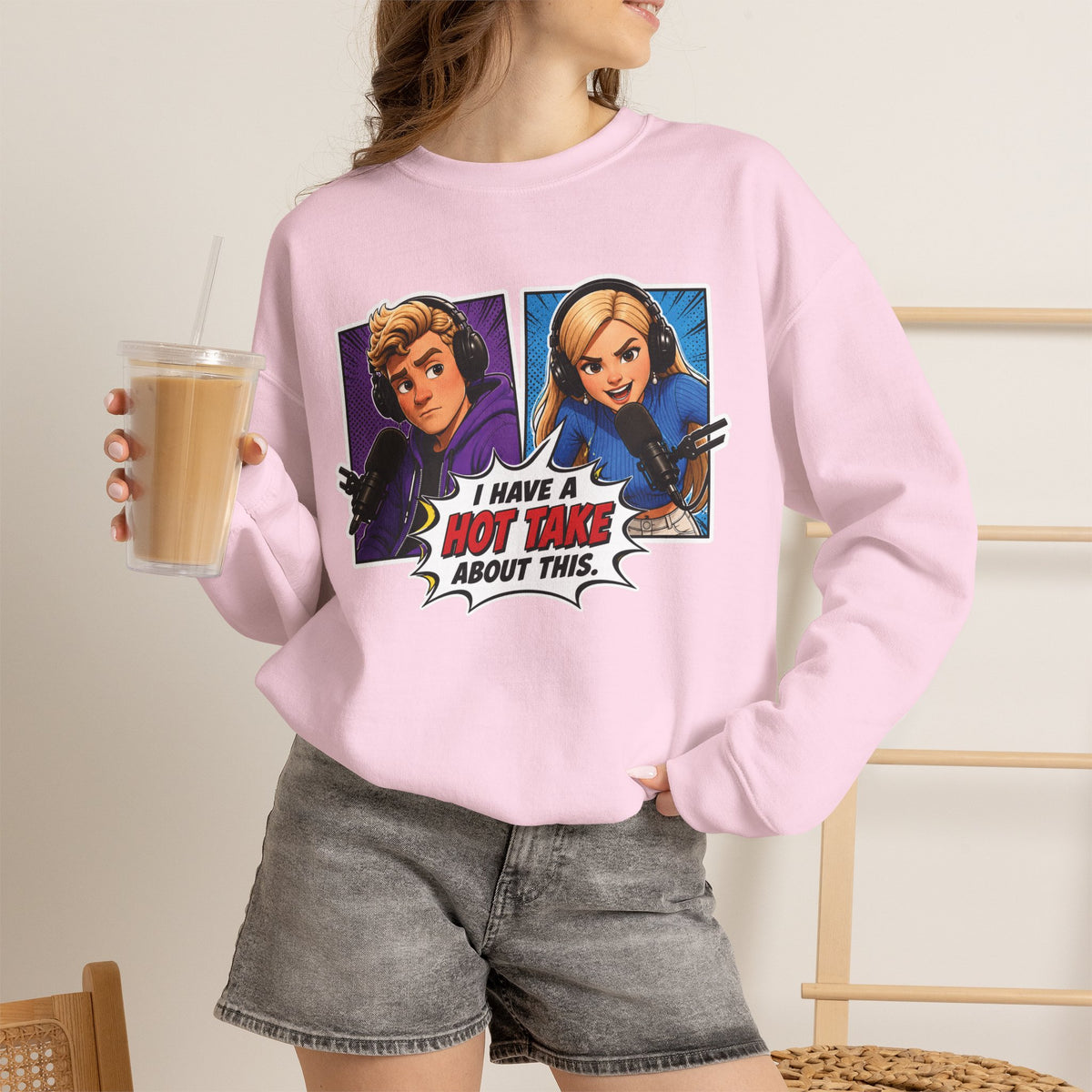 Hot Take Central I Have a Hot Take About This Pop Art Crewneck Sweatshirt