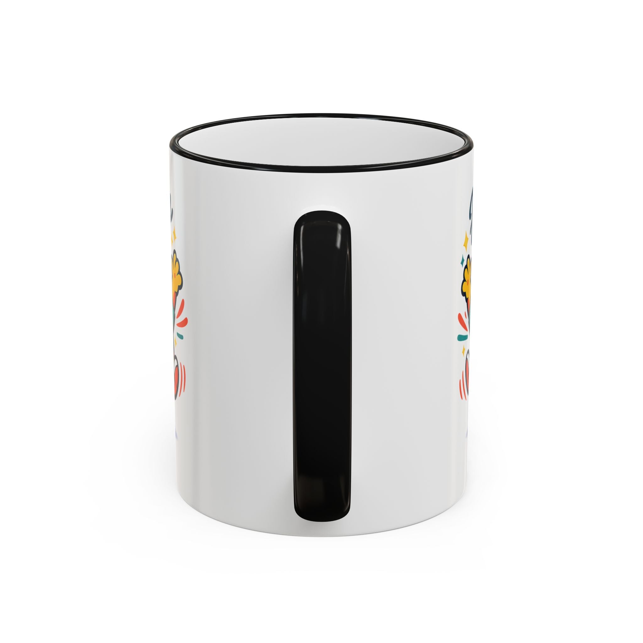 Happy Monster Accent Mug - Cute Cartoon Coffee Cup (11oz/15oz)