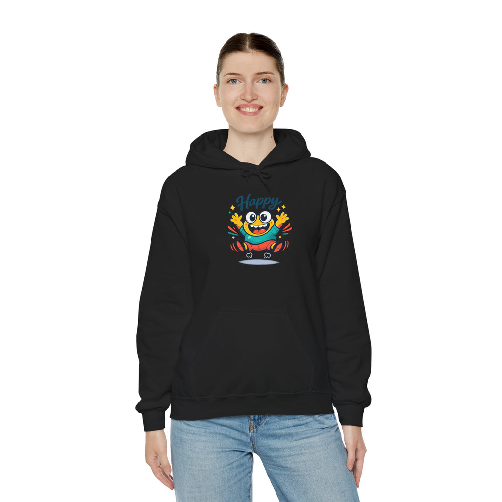 Happy Blob Cartoon Hoodie – Minimal Smiley Graphic Pullover