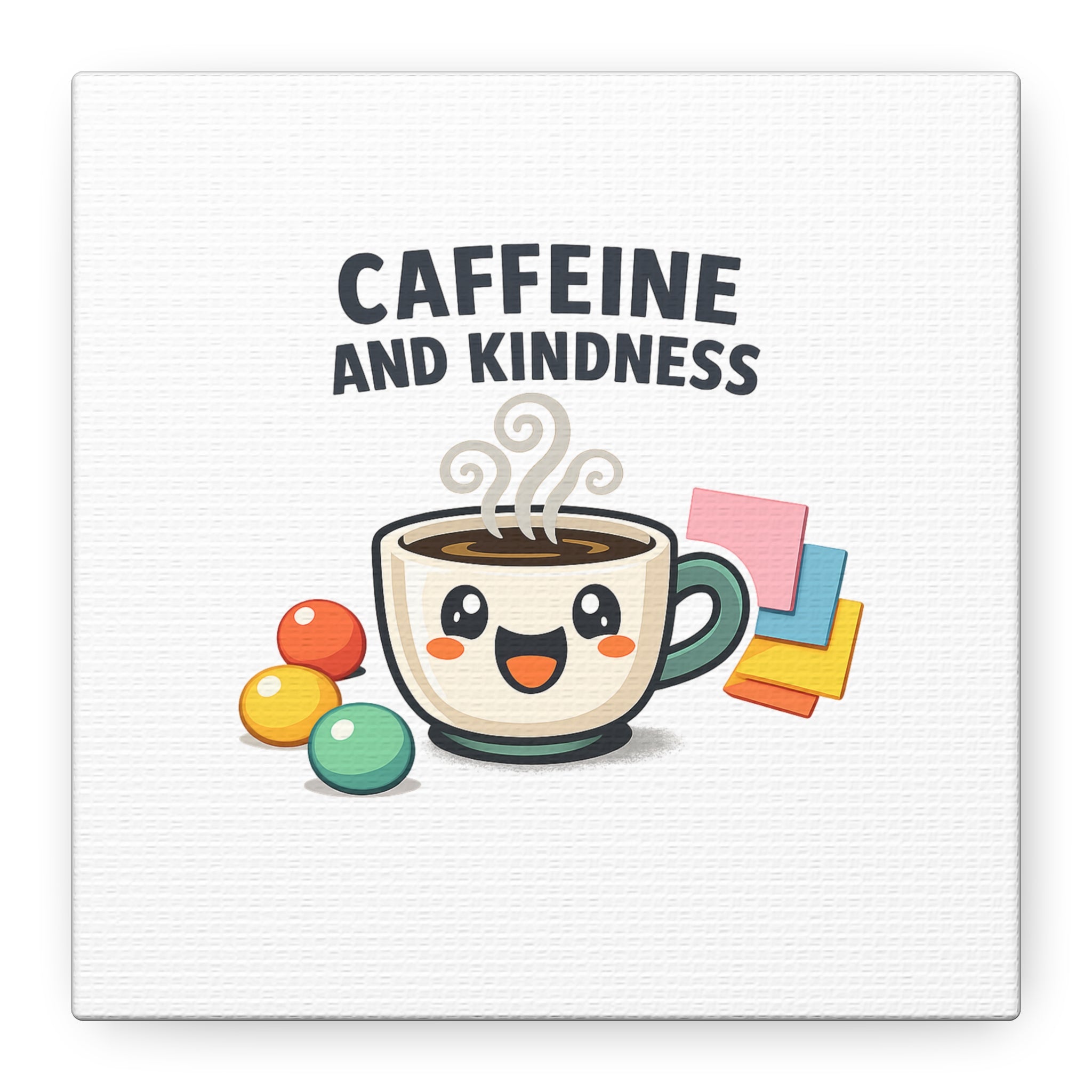Caffeine and Kindness Canvas | Office Humor, Coffee Fuel Wall Art