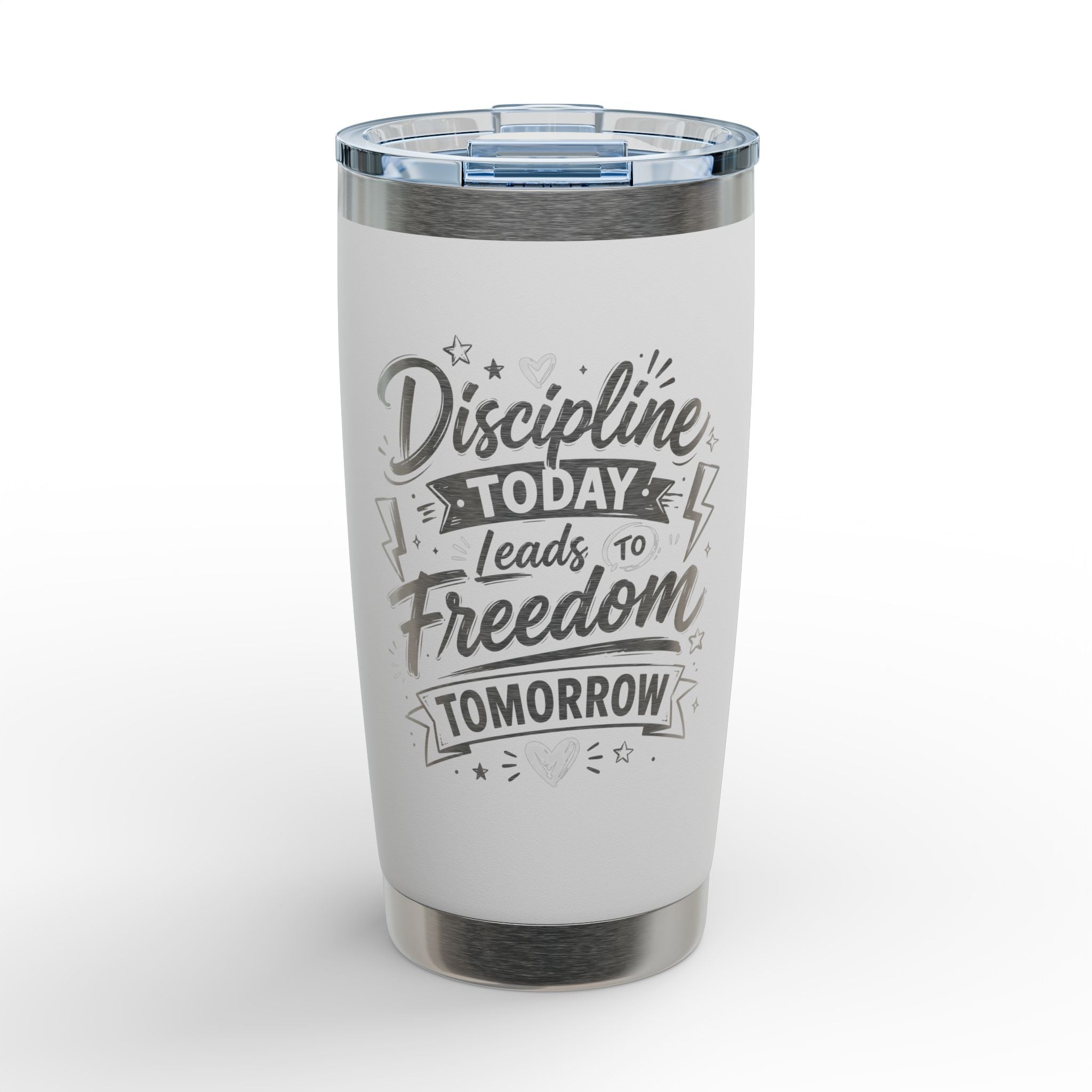 Insulated Tumbler — “Discipline Today Leads to Freedom Tomorrow” Engraved 20oz