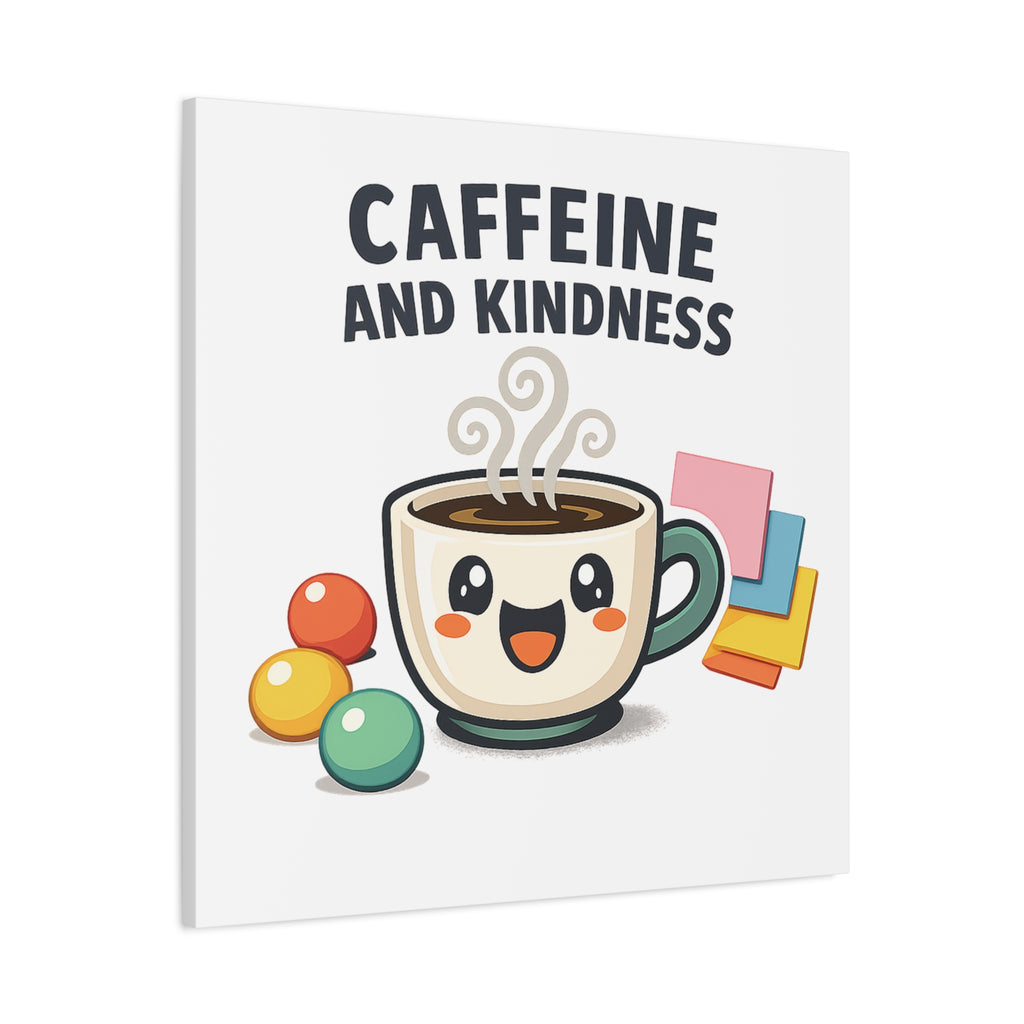 Caffeine and Kindness Canvas | Office Humor, Coffee Fuel Wall Art