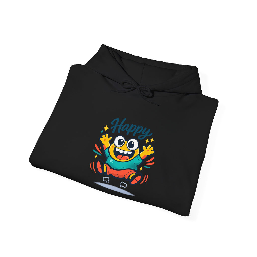 Happy Blob Cartoon Hoodie – Minimal Smiley Graphic Pullover
