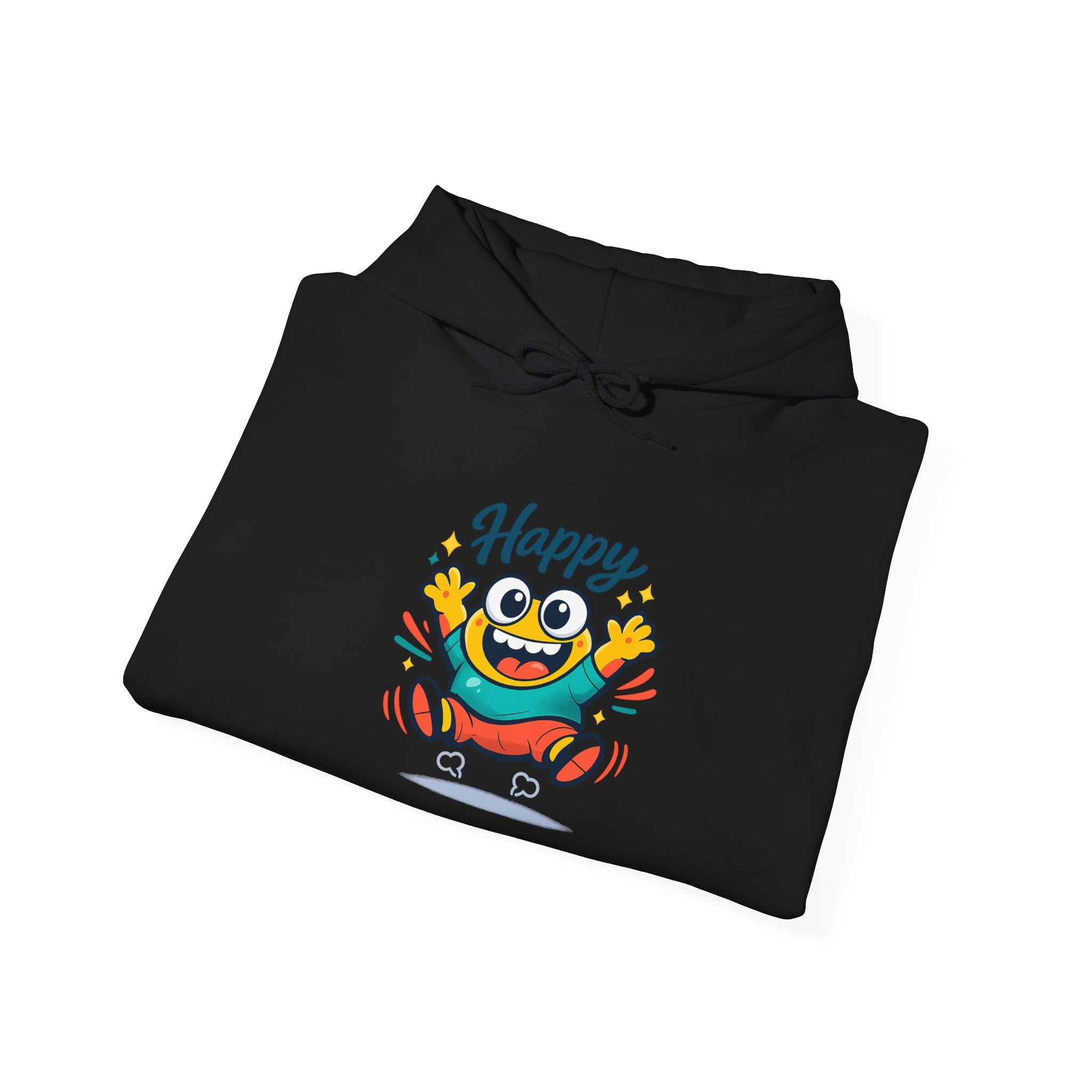 Happy Blob Cartoon Hoodie – Minimal Smiley Graphic Pullover
