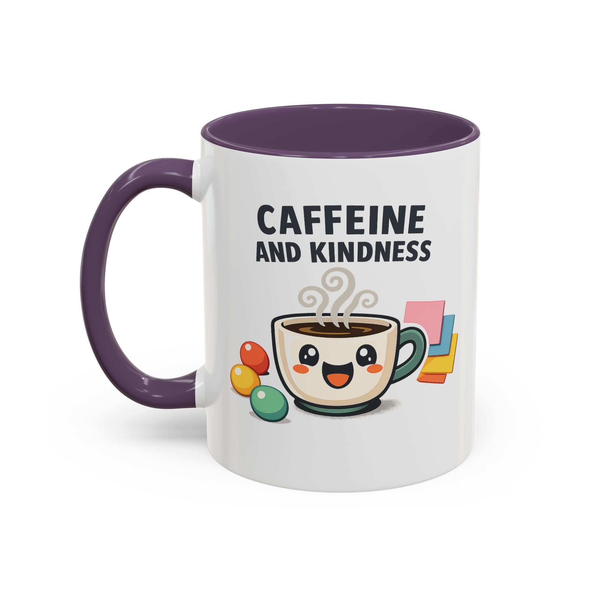 Caffeine and Kindness Coffee Mug – Ceramic Accent Mug (11oz / 15oz)