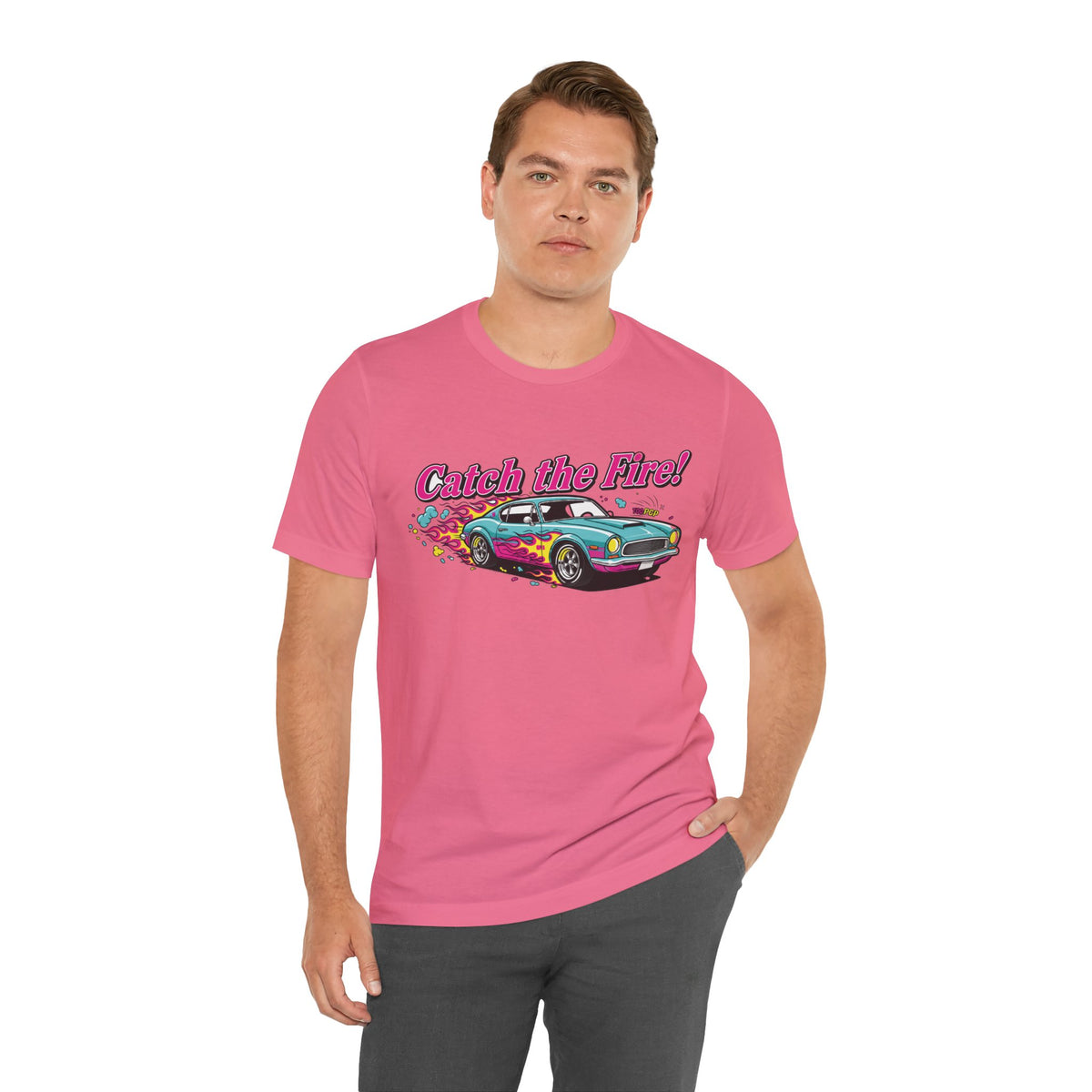 Catch the Fire Vintage Muscle Car Graphic T Shirt