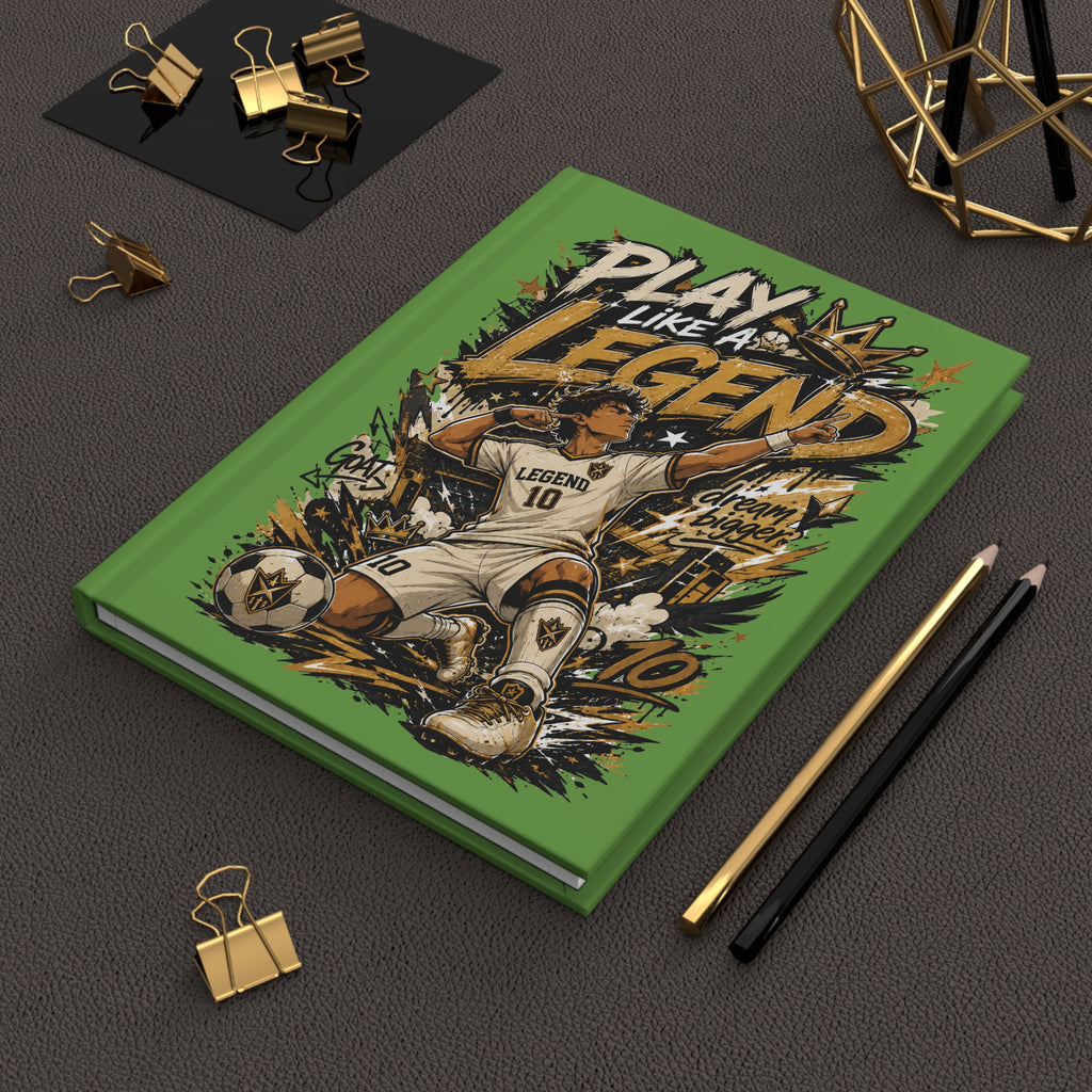 Play Like a Legend Soccer Hardcover Journal — Personalized "Your Name" #10 Sports Notebook