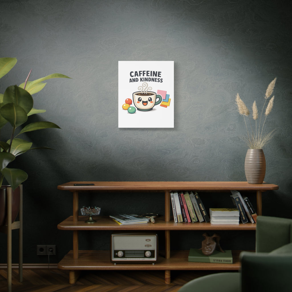 Caffeine and Kindness Canvas | Office Humor, Coffee Fuel Wall Art