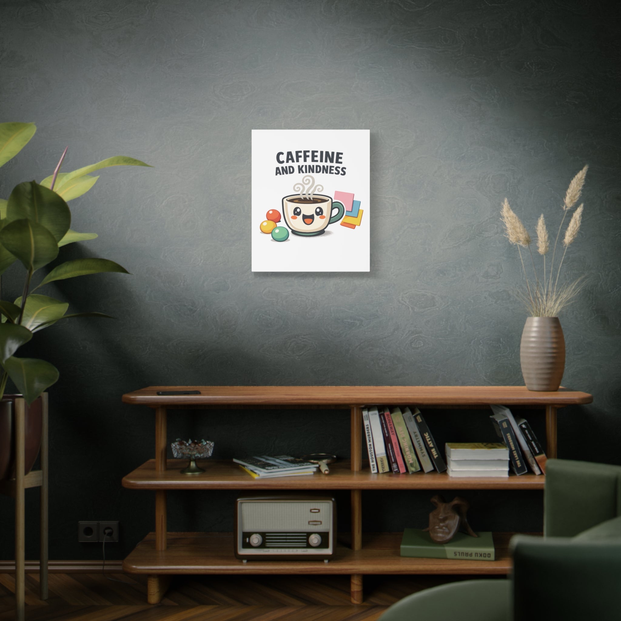 Caffeine and Kindness Canvas | Office Humor, Coffee Fuel Wall Art