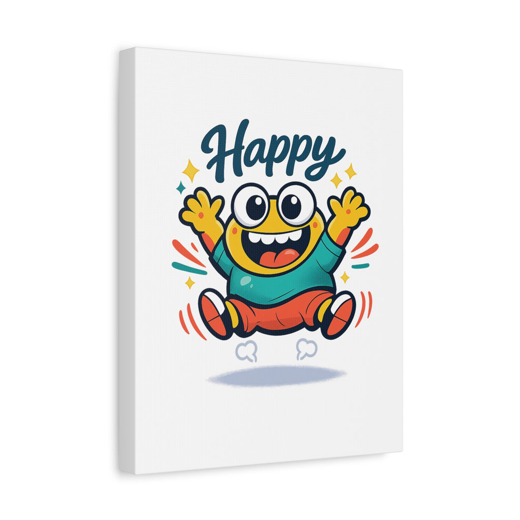 Happy Blob Cartoon Canvas | Bold Cartoon, Thick Outline, Kawaii Minimal