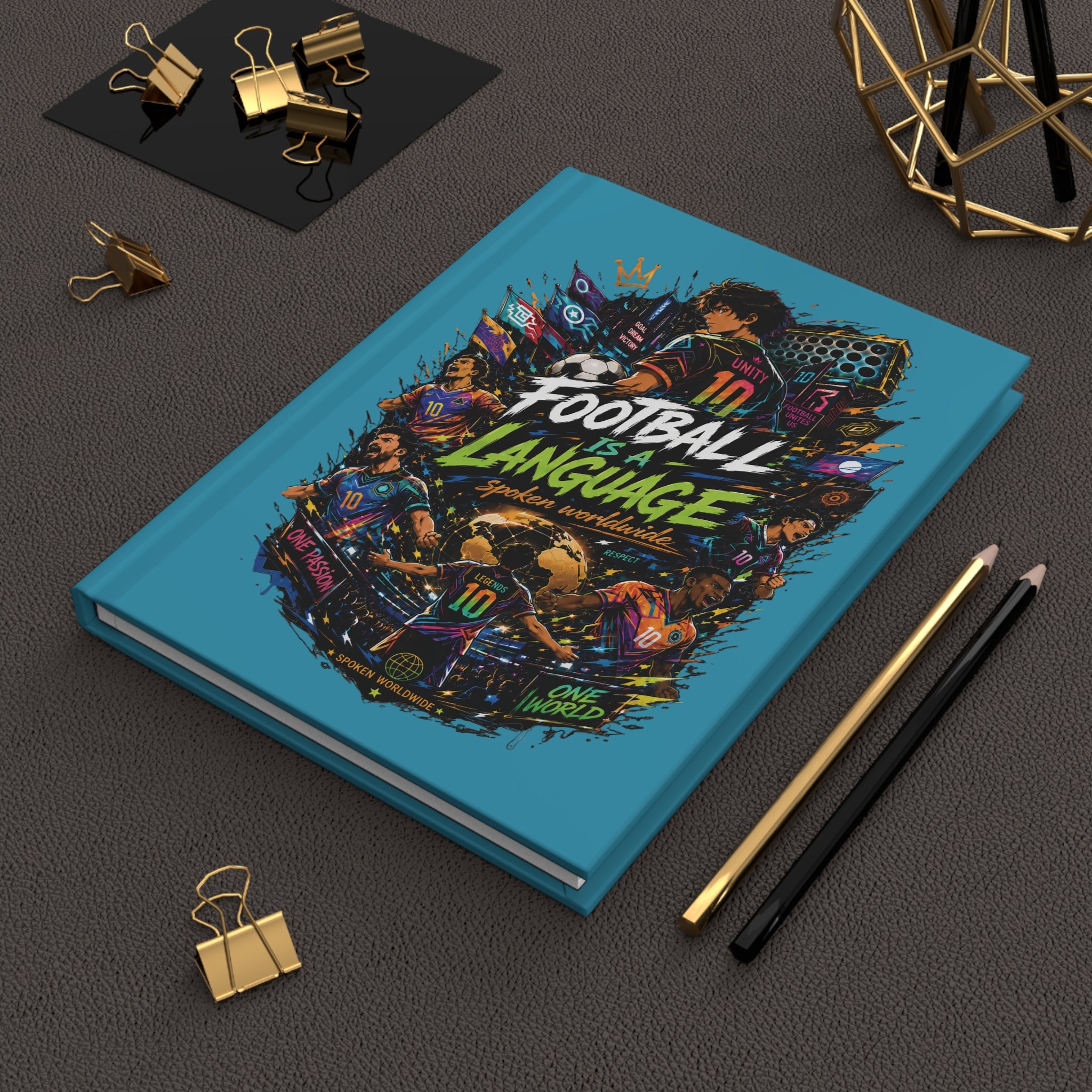 Football Is a Language Hardcover Journal — Personalized Soccer Notebook with Number 10