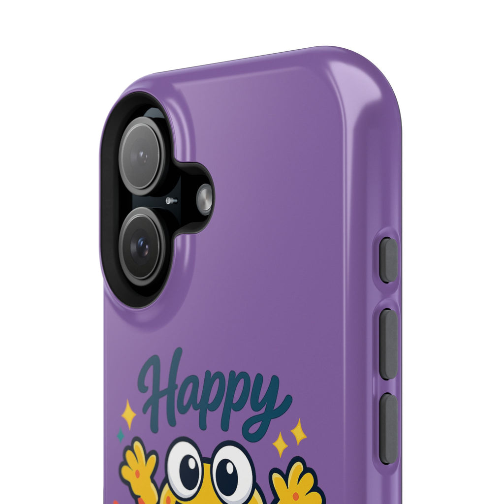 Happy Monster Magnetic Protective Phone Case Purple