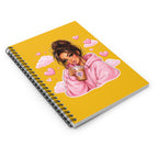 Spiral Notebook — Cute Girl with Bubble Tea Illustration