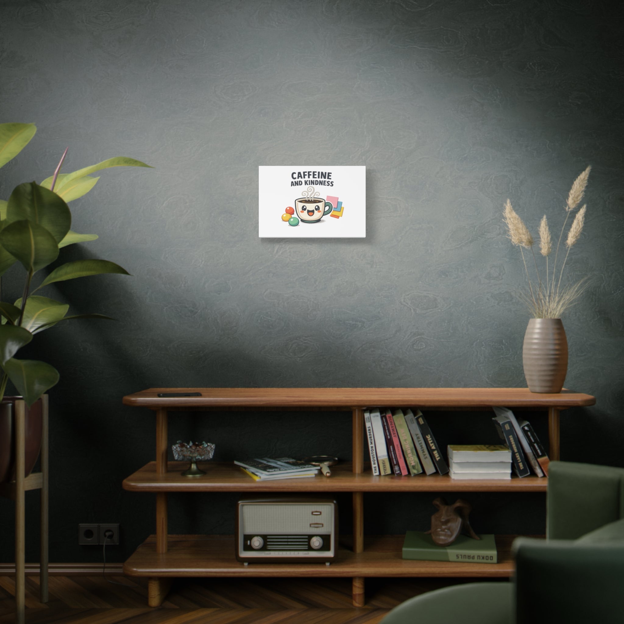 Caffeine and Kindness Canvas | Office Humor, Coffee Fuel Wall Art