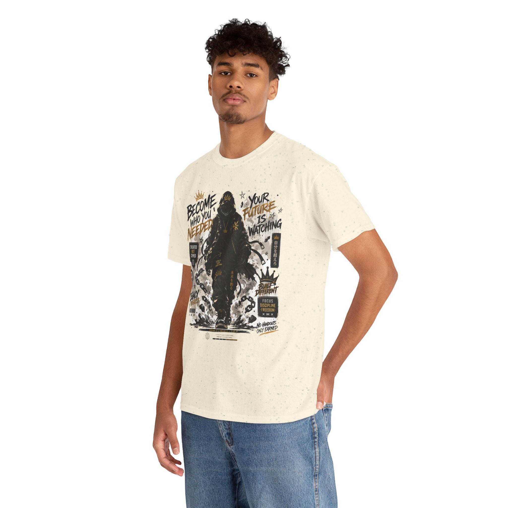 Motivational Soldier Graphic Tee – "Become Who You Need" Inspirational Military Design