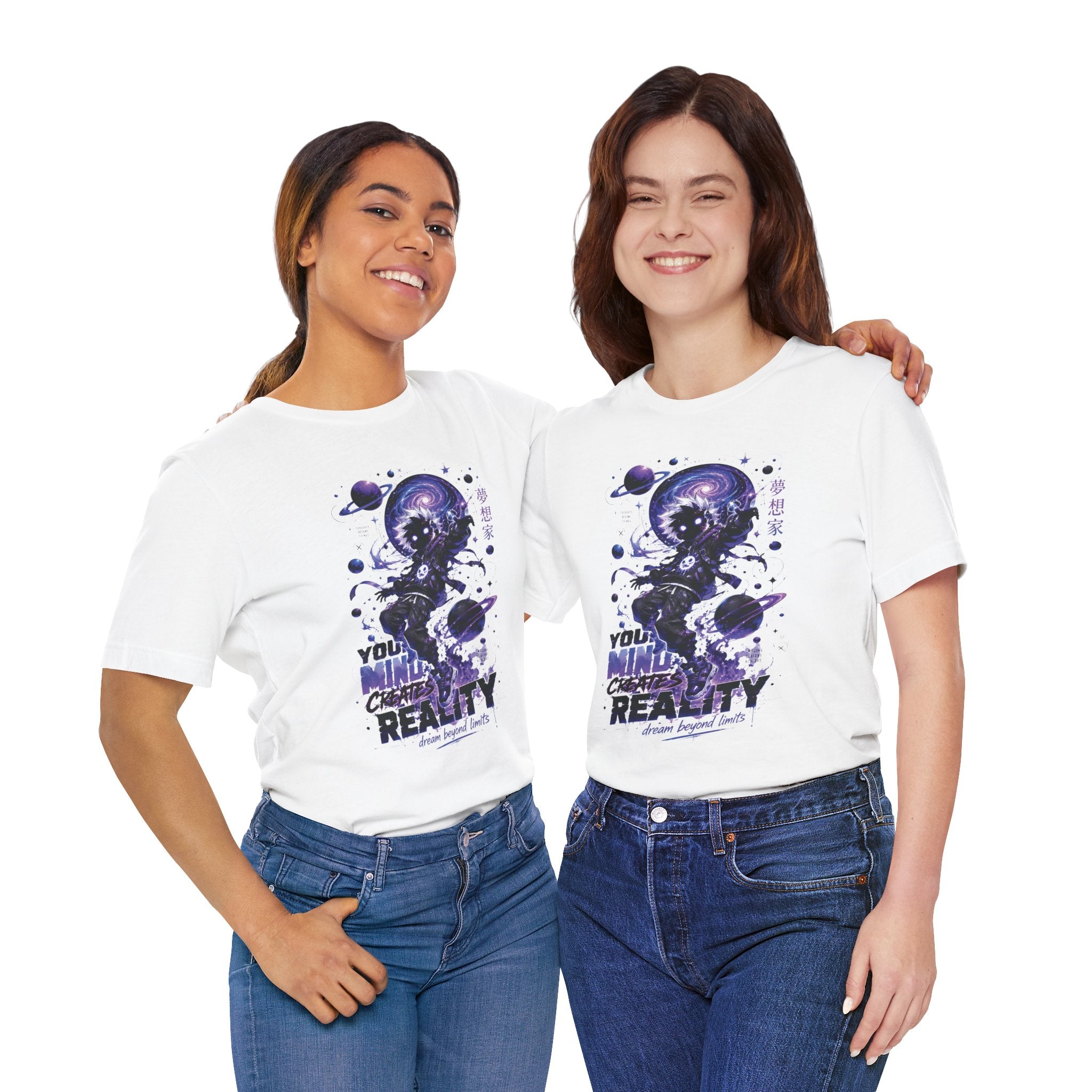 Astronaut Galaxy Tee — "Your Mind Creates Reality" Space Graphic T-Shirt