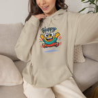 Happy Blob Cartoon Hoodie | kawaii minimal, thick outline mood face