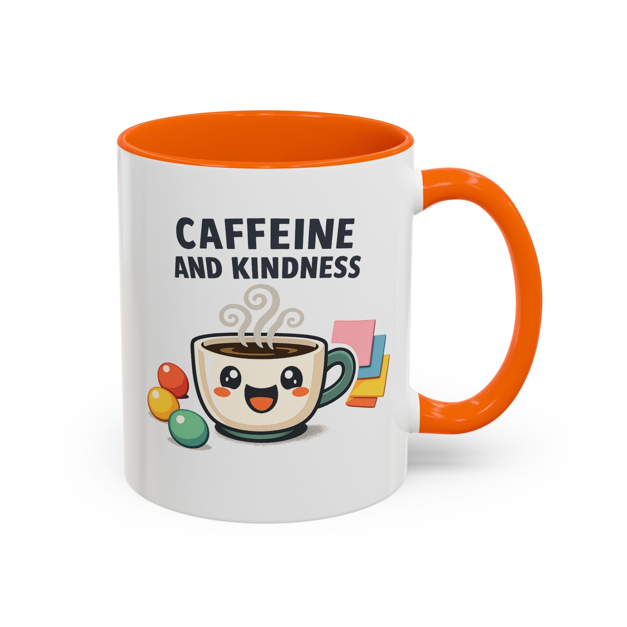 Caffeine and Kindness Coffee Mug – Ceramic Accent Mug (11oz / 15oz)