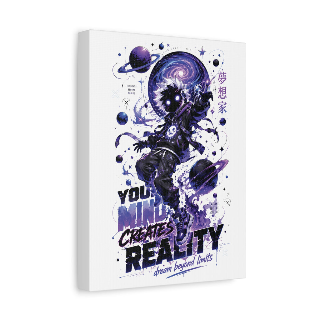 Space Astronaut Canvas Print — “You Mind Creates Reality” Inspirational Wall Art