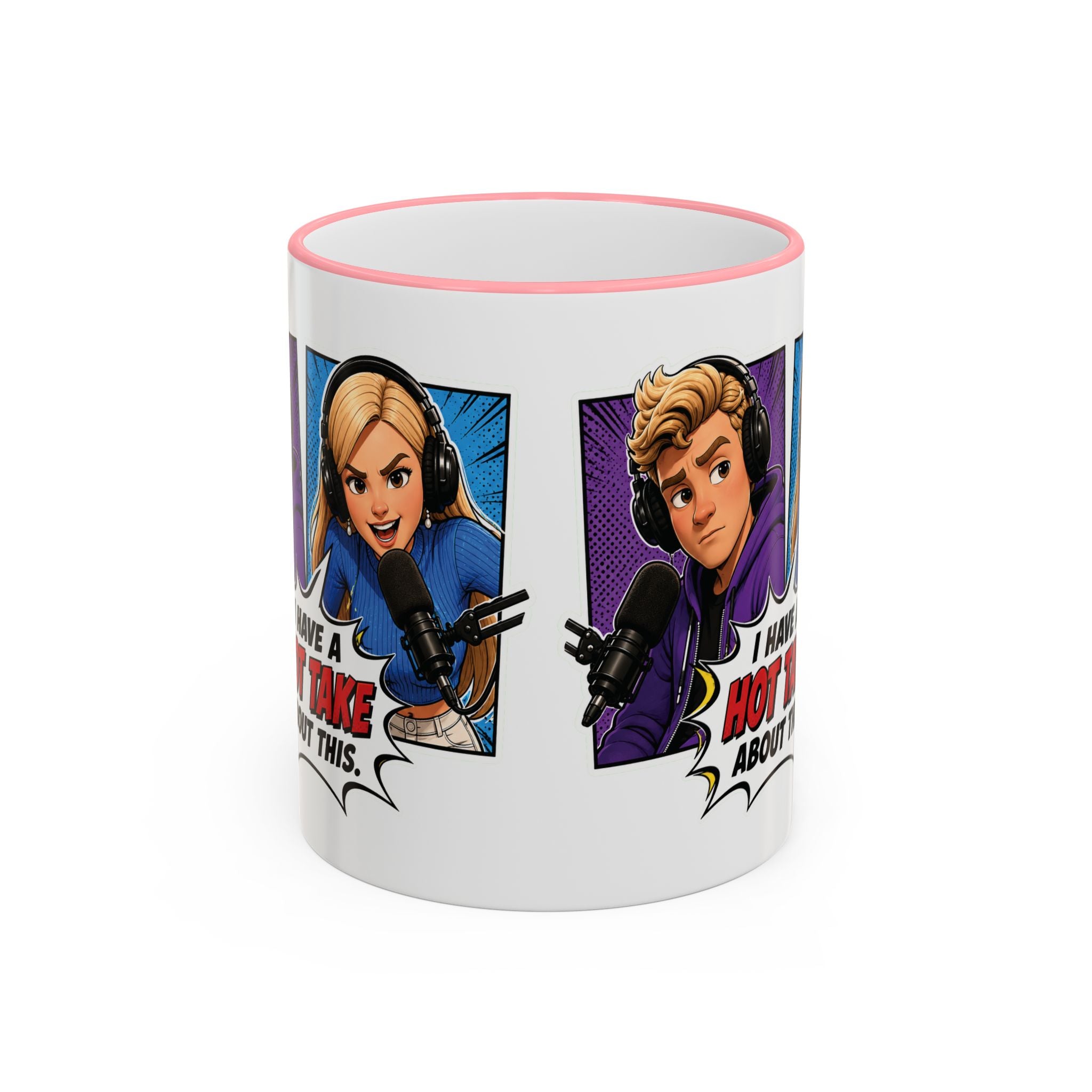 Jake And Emma Hot Take Accent Rim Mug – I Have A Hot Take About This Comic Coffee Cup (11oz/15oz)