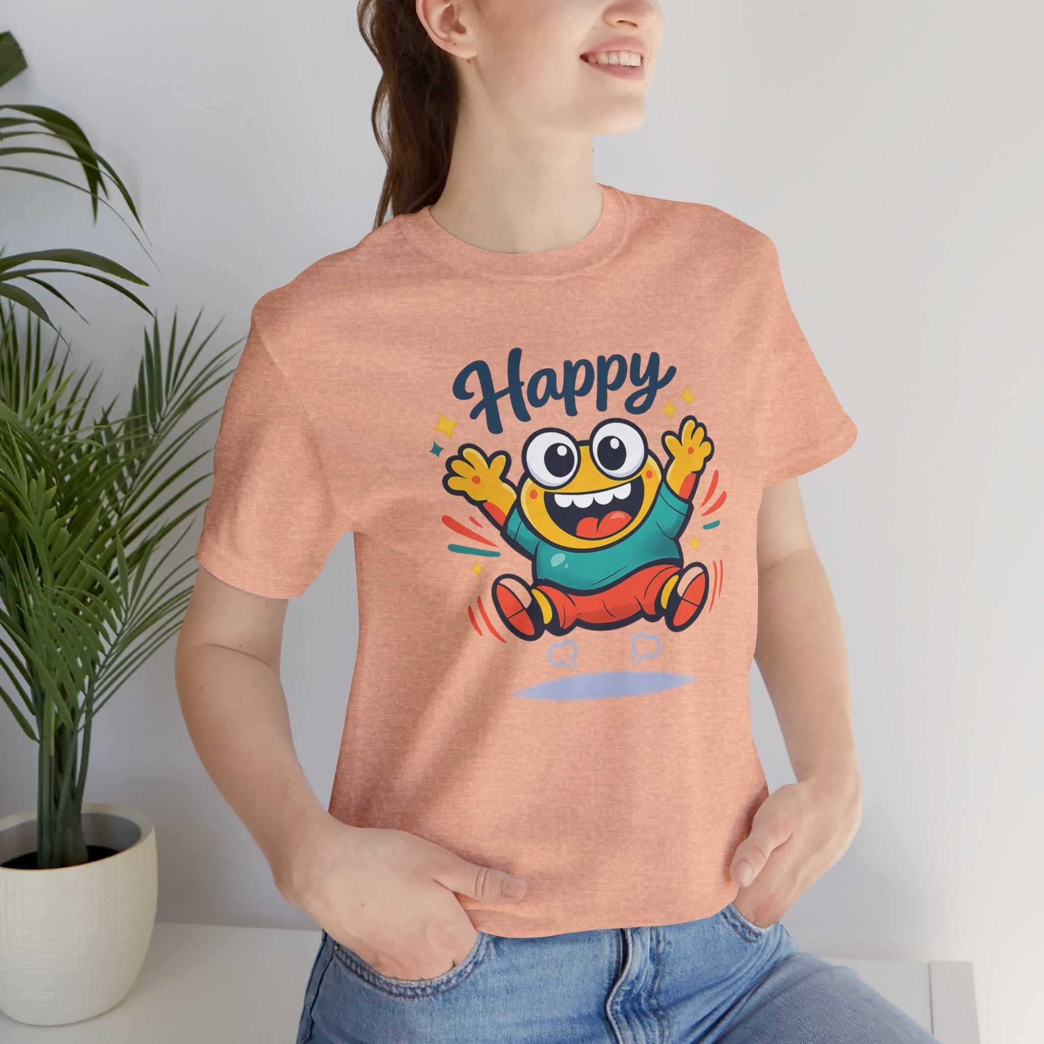 Happy Mood Blob Tee | kawaii minimal, thick outline emoji cartoon