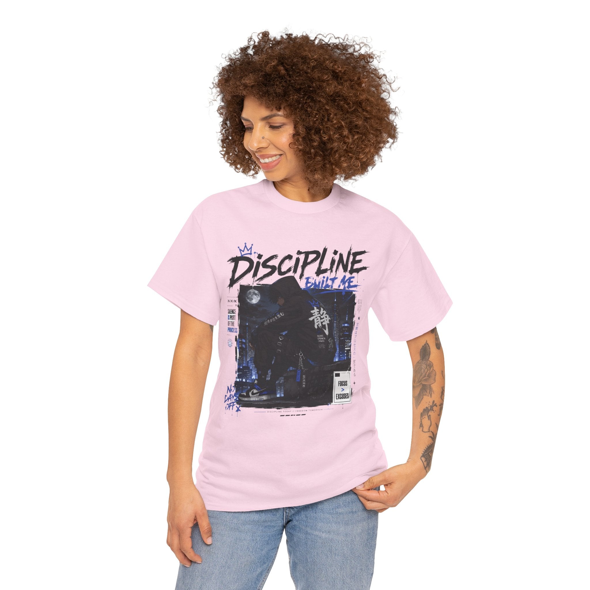Discipline Anime Graphic Tee — Night Samurai Streetwear