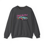 Cartoon Dragster Flames Sweatshirt | Vintage Car Illustration, Racing Flame