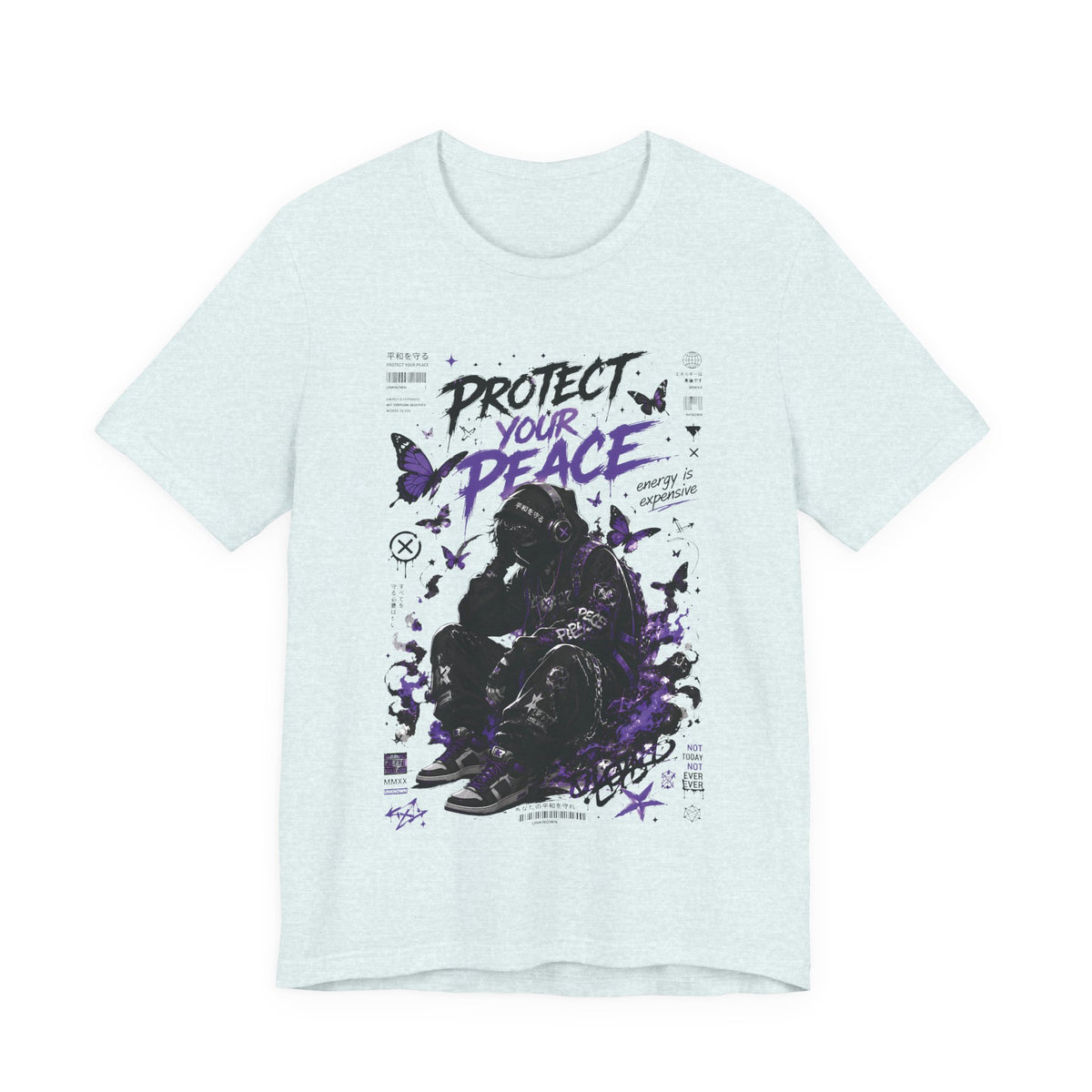 Protect Your Peace Gothic Butterfly Graphic T Shirt