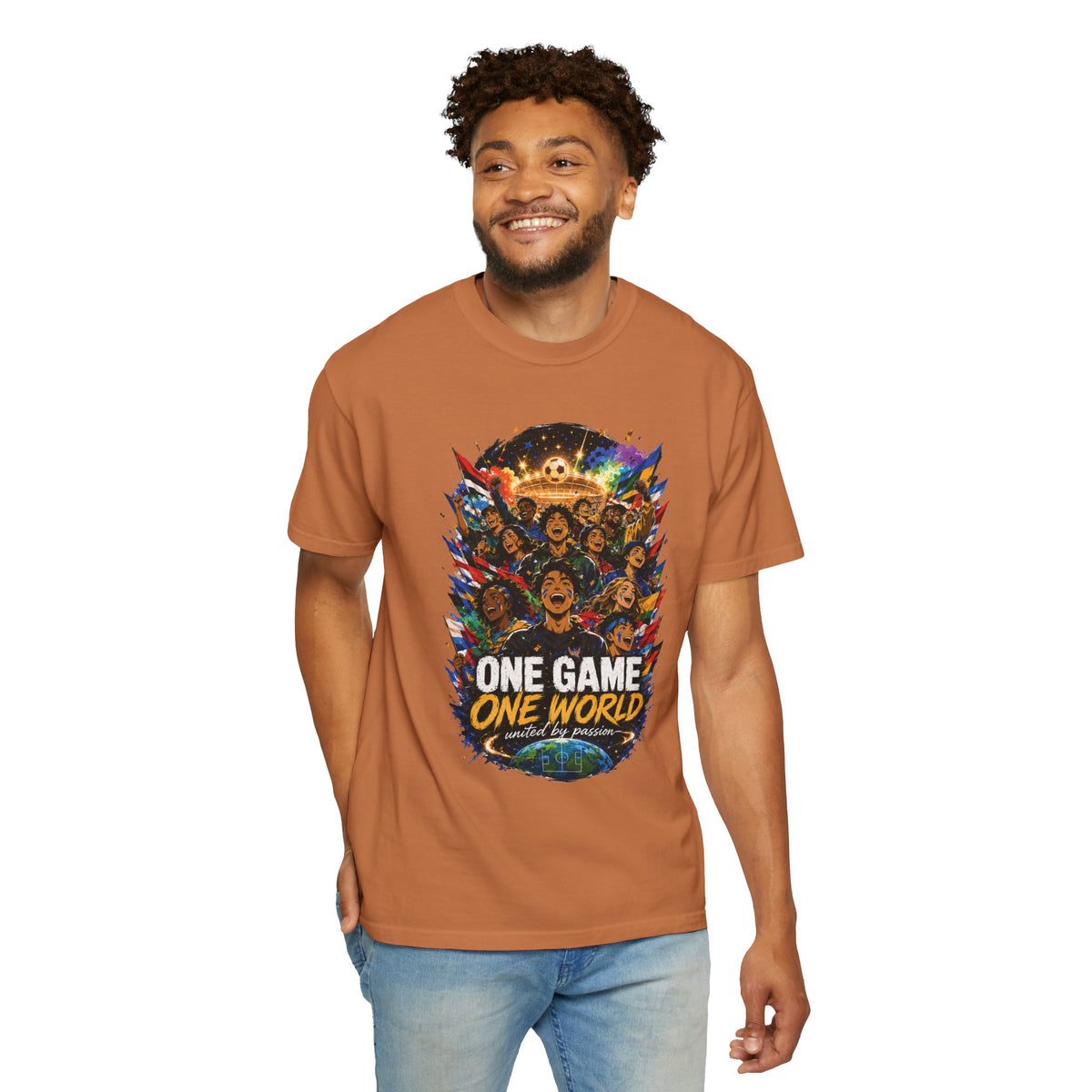 One Game One World Soccer T Shirt International Football Graphic Tee