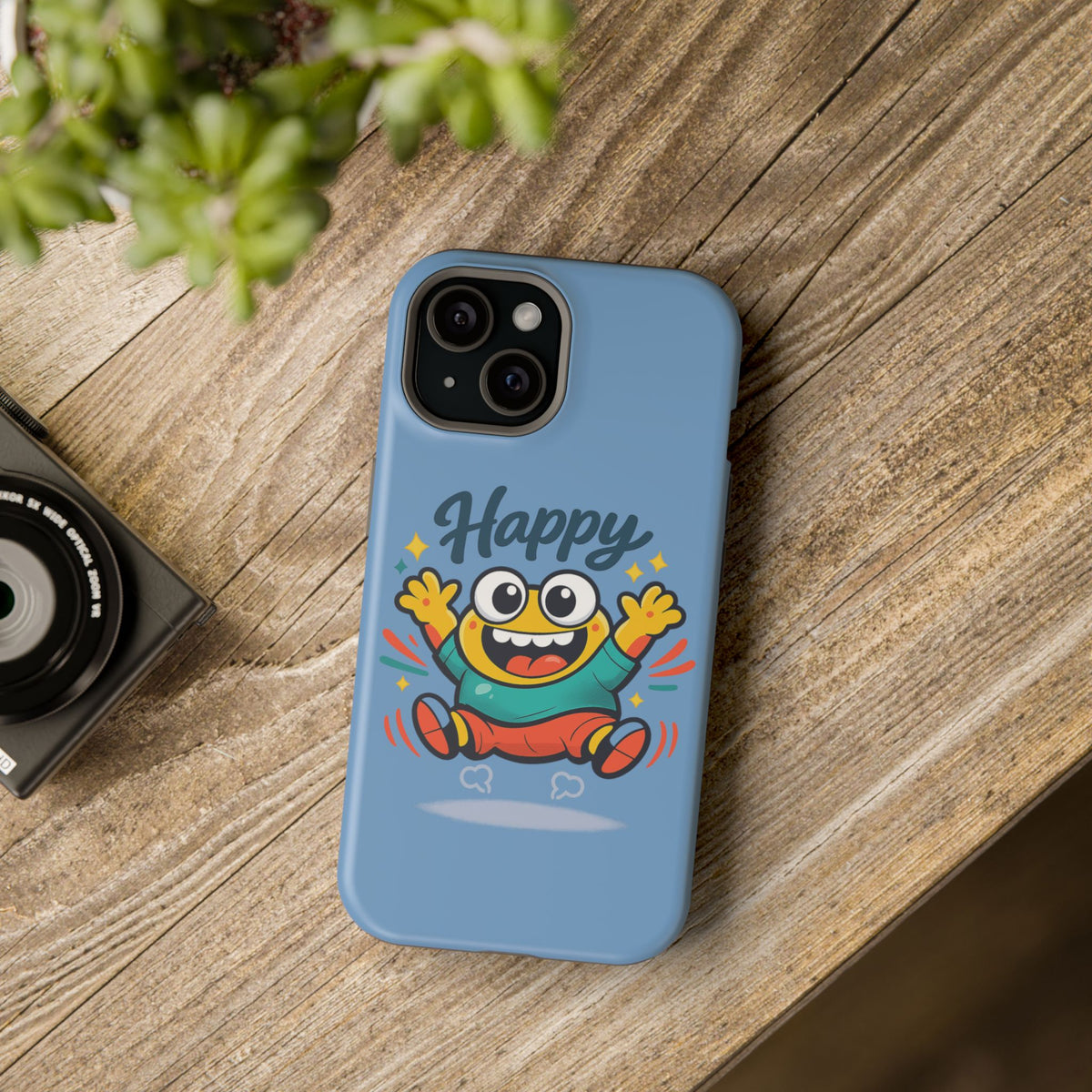Happy Monster Magnetic Protective Phone Case Blue