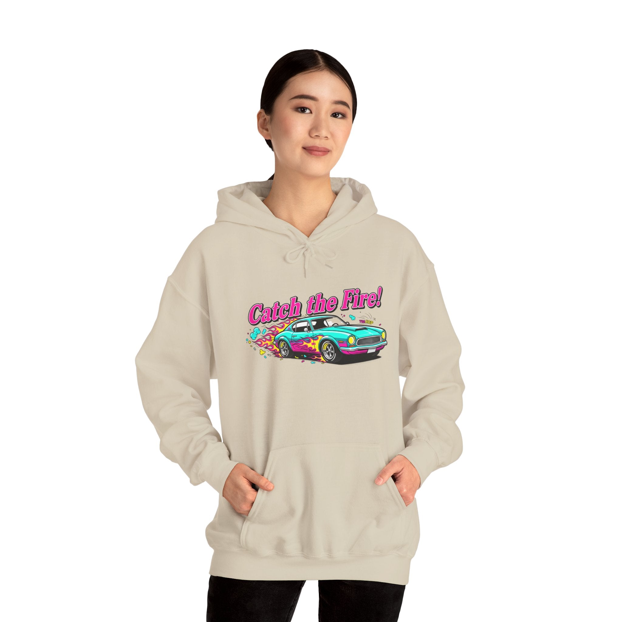 Retro Cartoon Dragster Hoodie – Vintage Racing Flame Graphic Pullover