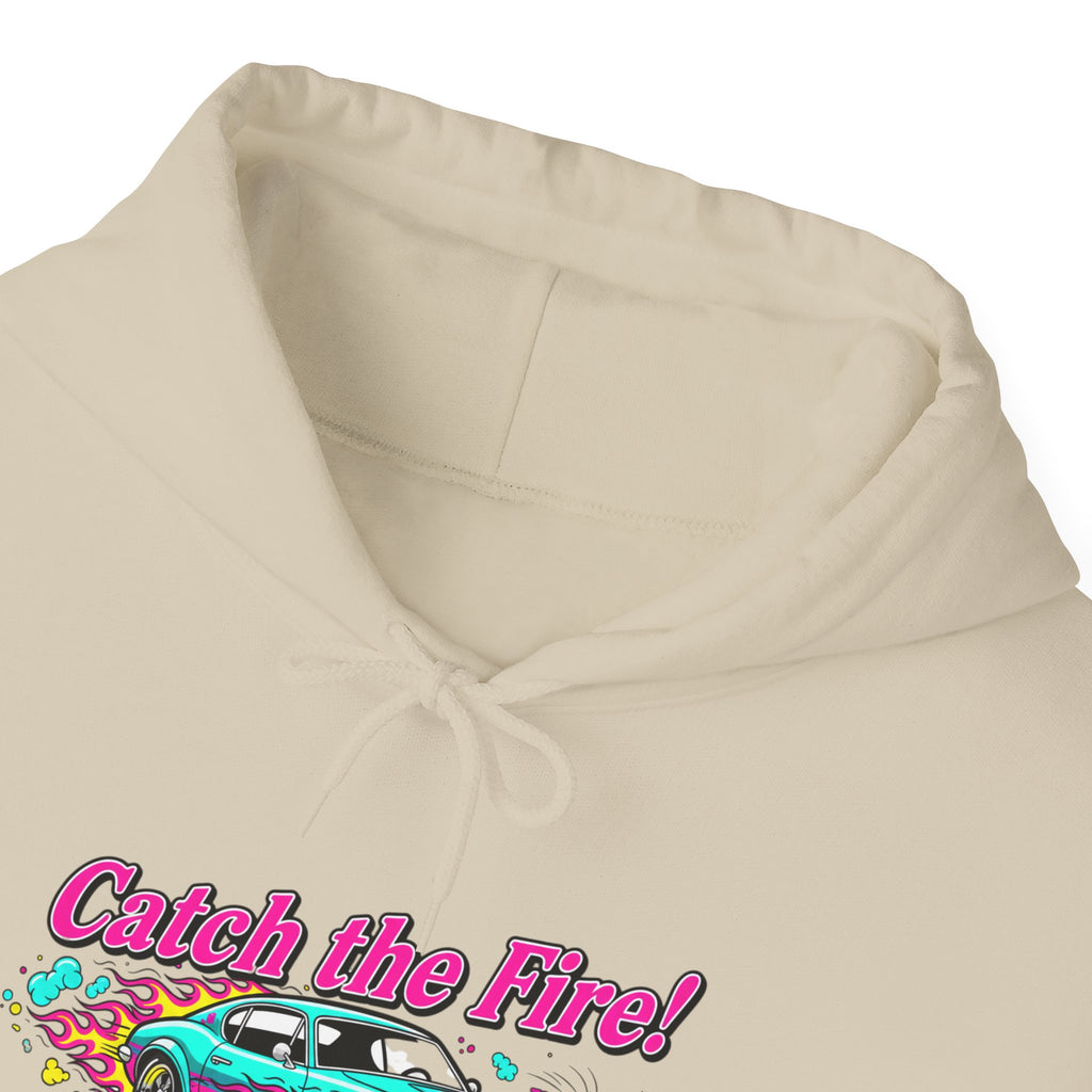 Retro Cartoon Dragster Hoodie – Vintage Racing Flame Graphic Pullover