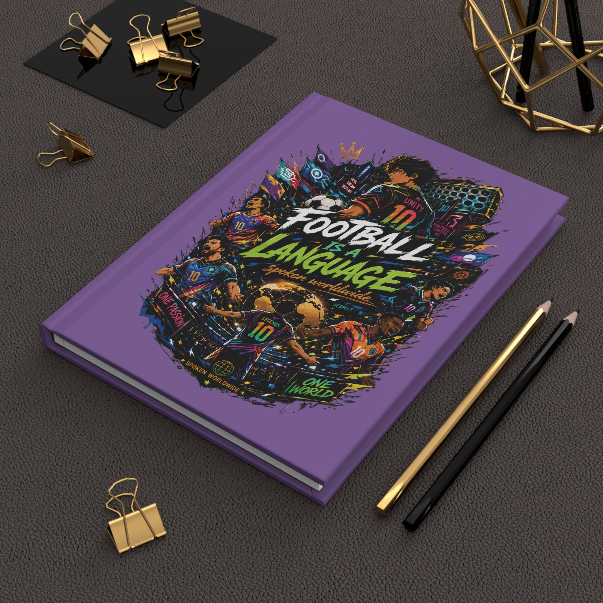 Football Is a Language Hardcover Journal — Personalized Soccer Player Number Notebook