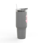 40oz Insulated Travel Mug — Cozy Girl Pink Hoodie Design