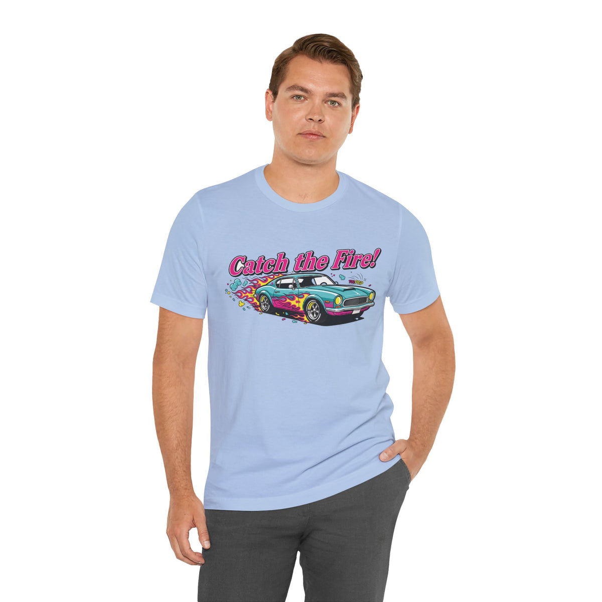 Catch the Fire Vintage Muscle Car Graphic T Shirt