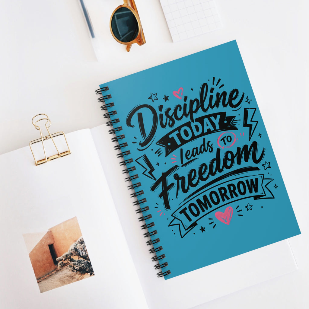 Discipline Today Leads to Freedom Tomorrow – Ruled Spiral Notebook