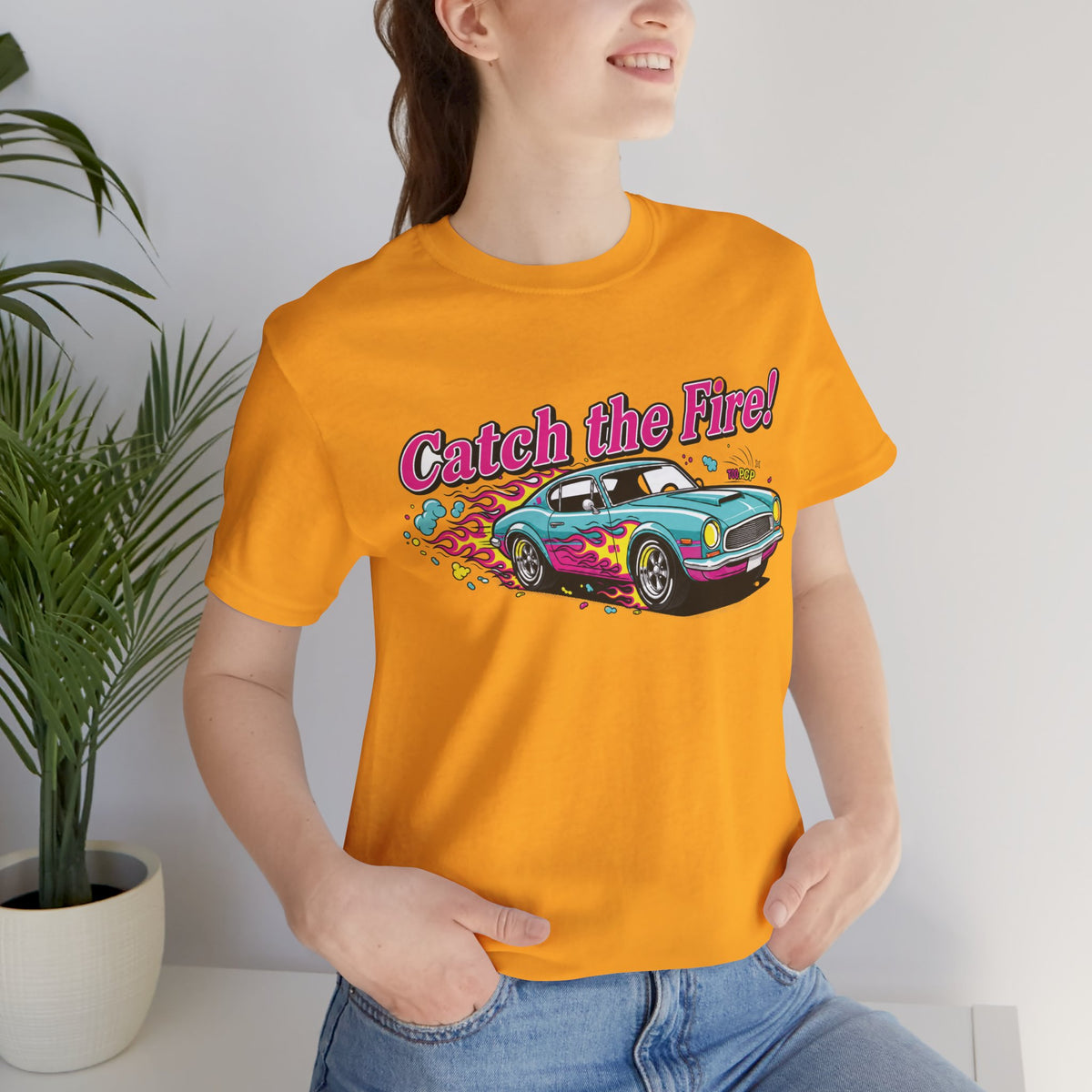 Catch the Fire Vintage Muscle Car Graphic T Shirt