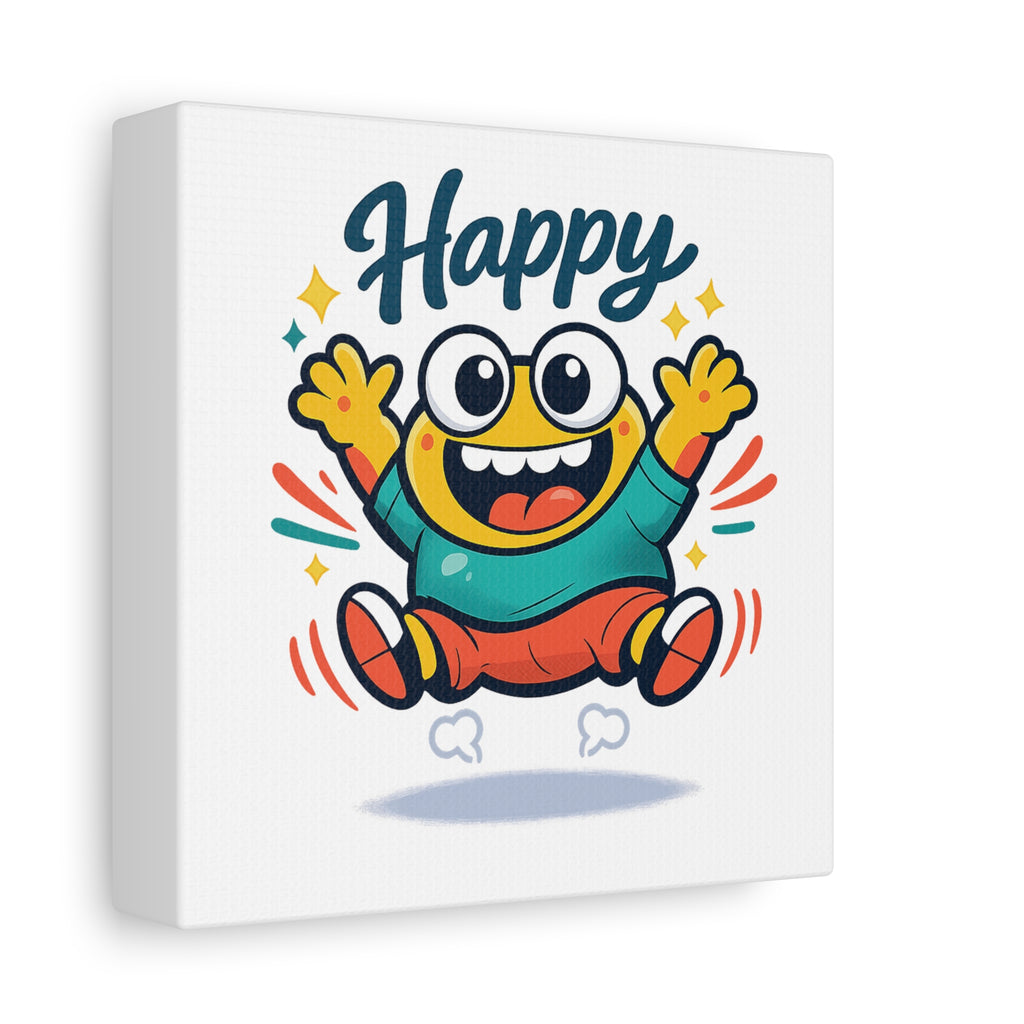 Happy Blob Cartoon Canvas | Bold Cartoon, Thick Outline, Kawaii Minimal